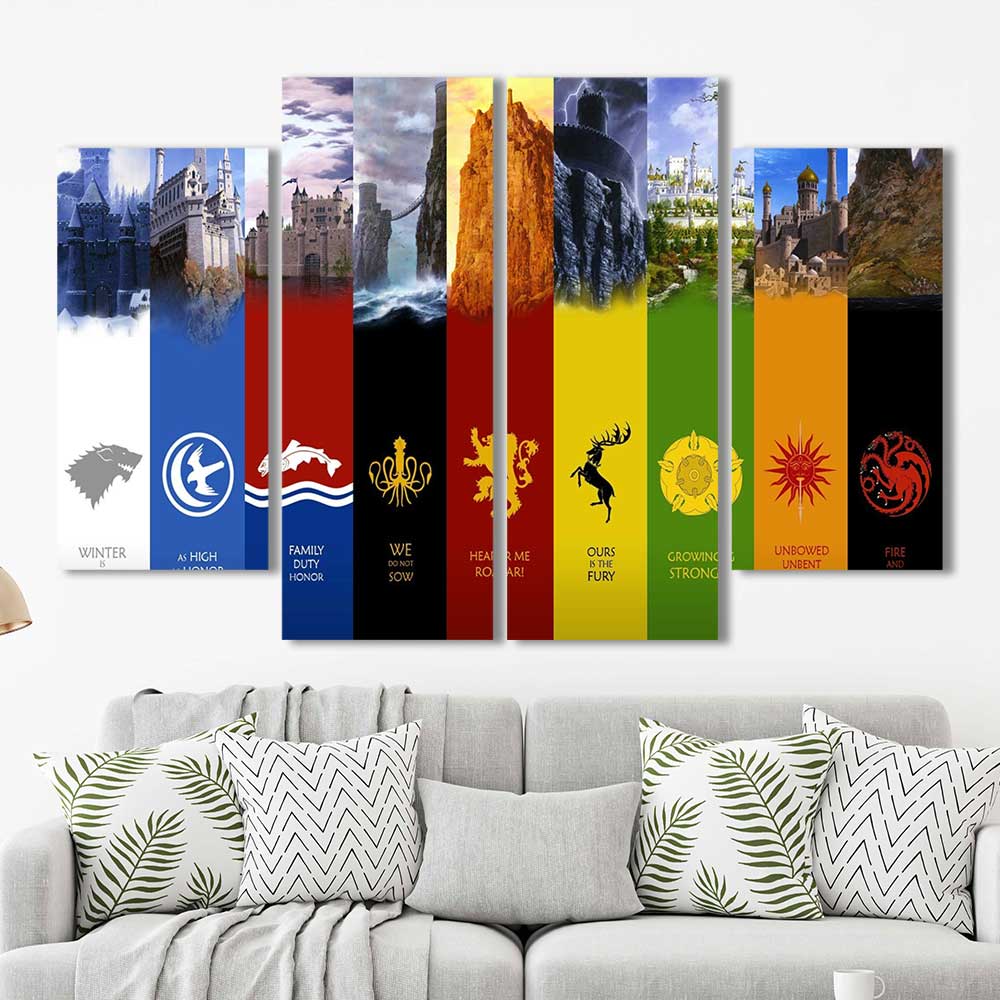 2024 Game of Thrones Canvas Movie Poster Wall Print Semi Gloss 36x24 Various Sizes