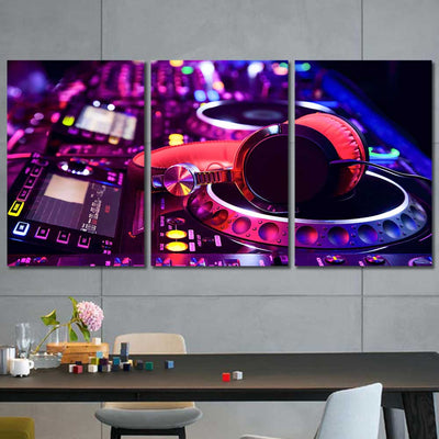 DJ Turntable Music Framed Canvas Home Decor Wall Art Multiple Choices 1 3 4 5 Panels