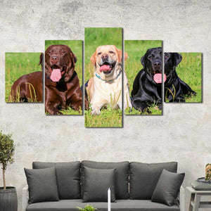 Dog Labrador Retriever Labs Framed Canvas Home Decor Wall Art Multiple Choices 1 3 4 5 Panels