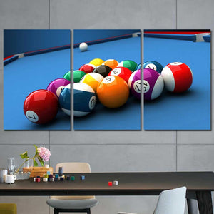 Billiards Pool Table Framed Canvas Home Decor Wall Art Multiple Choices 1 3 4 5 Panels