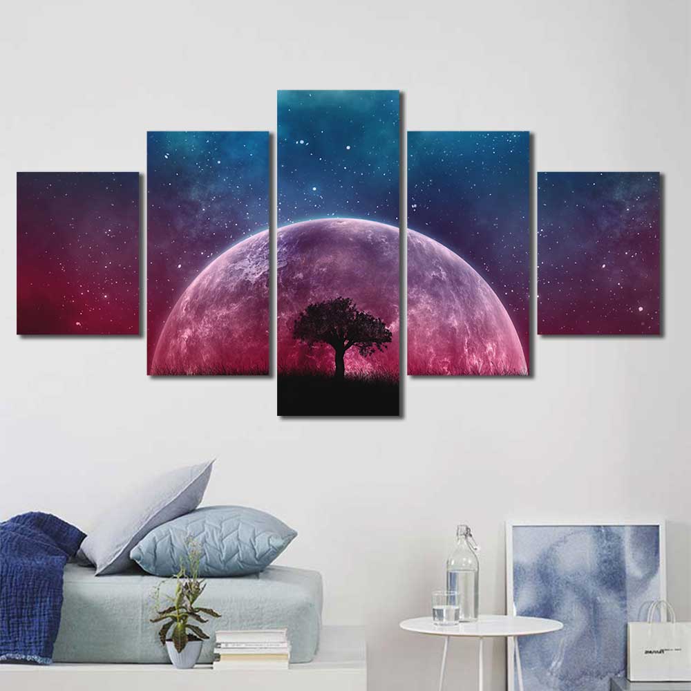Earth View from Moon Outer Space Framed Canvas Home Decor Wall Art Mul –  The Force Gallery