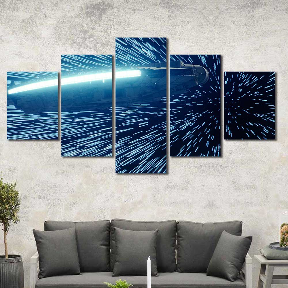 Hyperspace Journey Collection - Framed Canvas Home Decor Wall Art