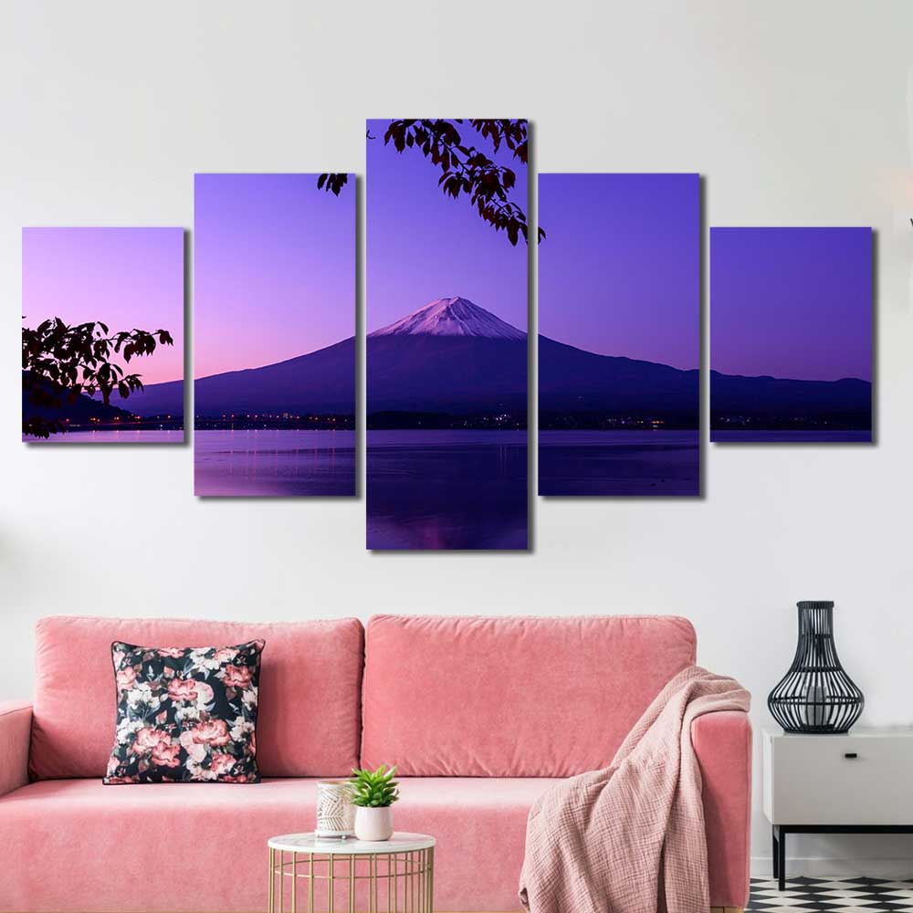 Mount Fuji Twilight Collection - Framed Canvas Home Decor Wall Art