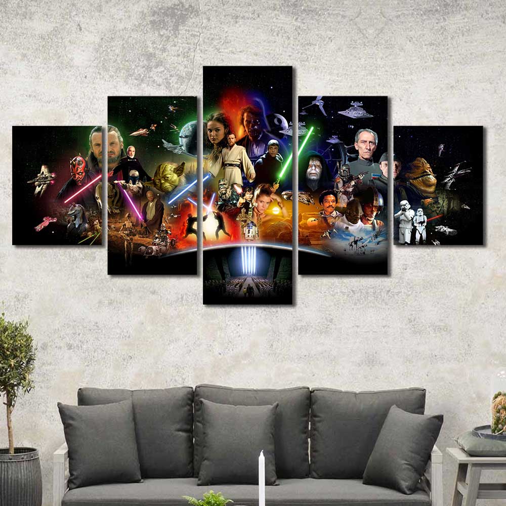 Star Wars Framed Canvas Home Decor Wall Art Multiple – Force Gallery