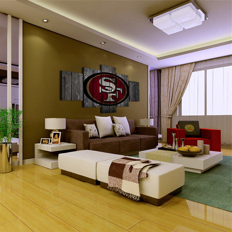 San Francisco 49ers Wall Canvas - An Outstanding Barnwood-Style Print ...