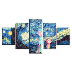 Rick and Morty Starry Night Five Piece Canvas - The Force Gallery