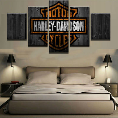 Harley Davidson Motorcycles Canvas Barn Wood Style - The Force Gallery