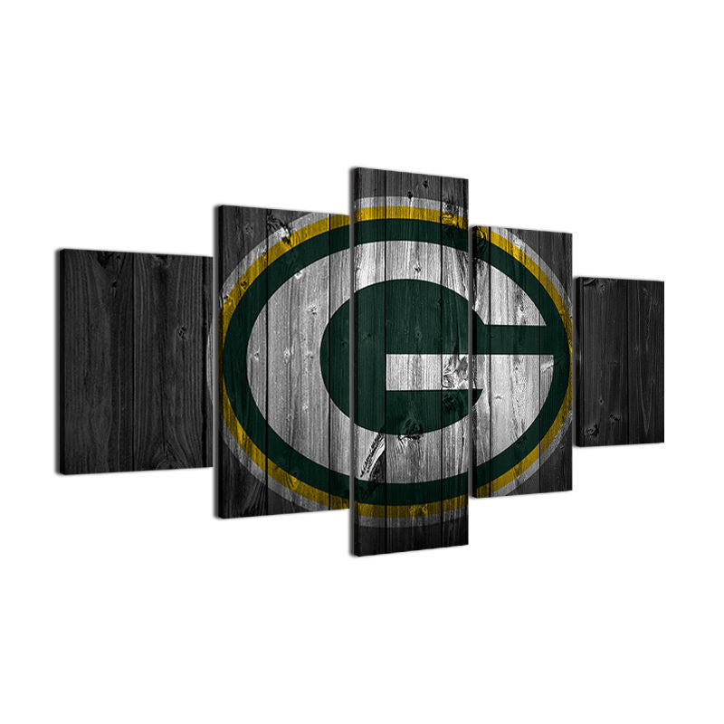 3' x 4' acrylic on canvas painting of the Green Bay Packers logo created  with a football. — The Lucas Paw Inc.