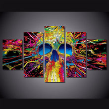 Colorful Skull Canvas Print Wall Art - The Force Gallery