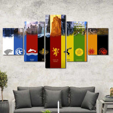 Game of Thrones Banners Multiple Size Choices 1 3 4 5 Canvas Home Decor Art Framed Wall Decor