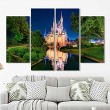 Disney World Castle Framed Canvas Home Decor Wall Art Multiple Choices 1 3 4 5 Panels