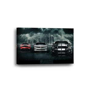 Muscle Cars Cobra Chevy Ford Framed Canvas Home Decor Wall Art Multiple Choices 1 3 4 5 Panels