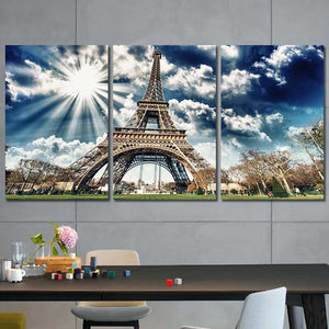 Paris Eiffel Tower Framed Canvas Home Decor Wall Art Multiple Choices 1 3 4 5 Panels