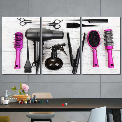 Salon Barbershop Hair Cut Framed Canvas Home Decor Wall Art Multiple Choices 1 3 4 5 Panels