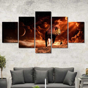 Lion and Cub Space Framed Canvas Home Decor Wall Art Multiple Choices 1 3 4 5 Panels