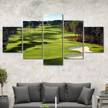 Golf Course Green Trees Sandbar Framed Canvas Home Decor Wall Art Multiple Choices 1 3 4 5 Panels