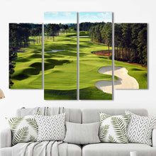 Golf Course Green Trees Sandbar Framed Canvas Home Decor Wall Art Multiple Choices 1 3 4 5 Panels