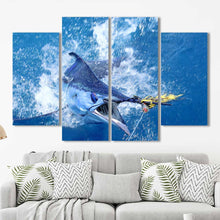 Swordfish Fishing Sail Framed Canvas Home Decor Wall Art Multiple Choices 1 3 4 5 Panels