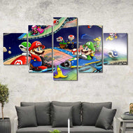 Mario Brothers Mario Kart Framed Canvas Home Decor Wall Art Multiple Choices 1 3 4 5 Panels