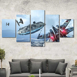 X-Wing Millennium Falcon Tie Fighter Framed Canvas Home Decor Wall Art Multiple Choices 1 3 4 5 Panels