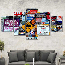 Route 66 Highway Signs Framed Canvas Home Decor Wall Art Multiple Choices 1 3 4 5 Panels