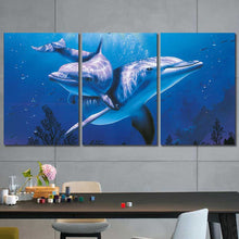 Dolphins Ocean Framed Canvas Home Decor Wall Art Multiple Choices 1 3 4 5 Panels