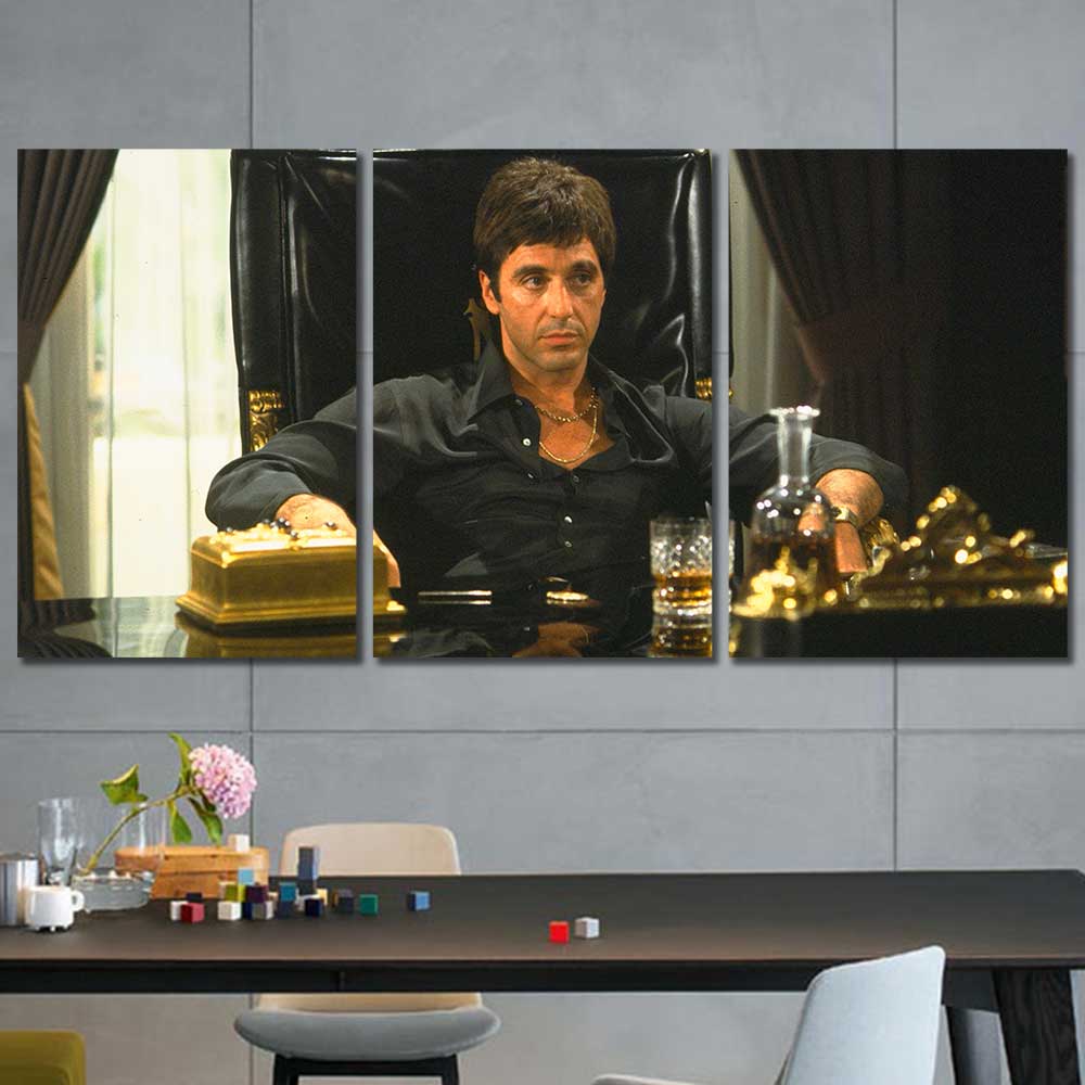 Gangster Scarface Al Pacino Framed Canvas Home Decor Wall Art Multiple –  The Force Gallery
