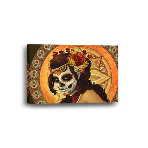 Day of the Dead Woman Skeleton Framed Canvas Home Decor Wall Art Multiple Choices 1 3 4 5 Panels