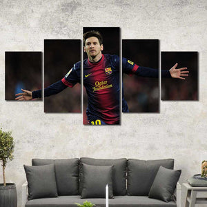 Lionel Messi Soccer Futbol Framed Canvas Home Decor Wall Art Multiple Choices 1 3 4 5 Panels