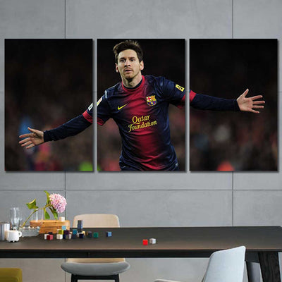 Lionel Messi Soccer Futbol Framed Canvas Home Decor Wall Art Multiple Choices 1 3 4 5 Panels
