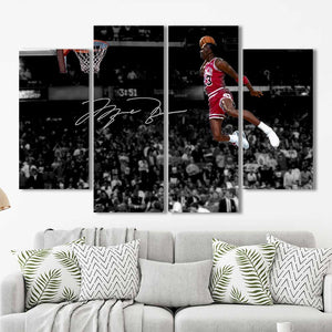 Michael Jordan Dunk Framed Canvas Home Decor Wall Art Multiple Choices 1 3 4 5 Panels