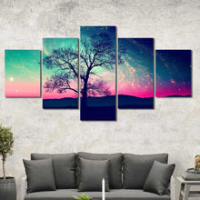 Tree Galaxy Night Sky Framed Canvas Home Decor Wall Art Multiple Choices 1 3 4 5 Panels