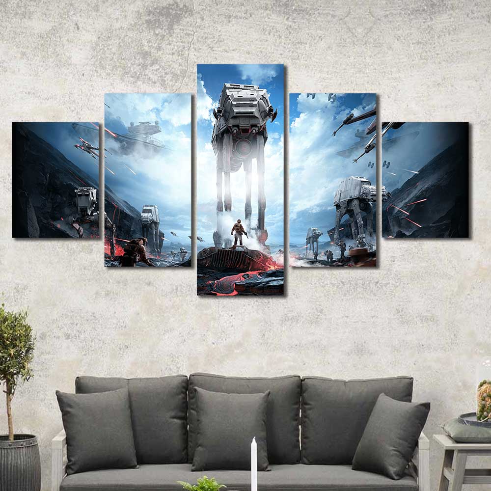 Battlefront AT-AT Star Framed Canvas Home Decor Wall Art Multiple – The Force Gallery
