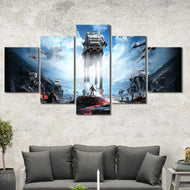 Battle of Hoth: Imperial Assault Colelction - Framed Canvas Home Decor Wall Art Multiple Choices 1 3 4 5 Panels