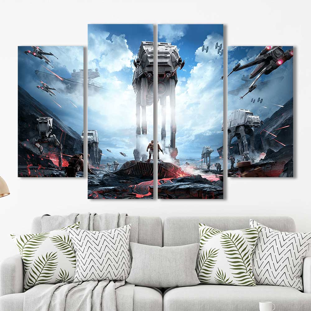 Battlefront At-At Star Wars Framed Canvas Home Decor Wall Art Multiple –  The Force Gallery