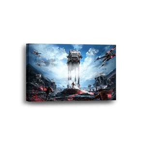 Battlefront AT-AT Star Wars Framed Canvas Home Decor Wall Art Multiple Choices 1 3 4 5 Panels
