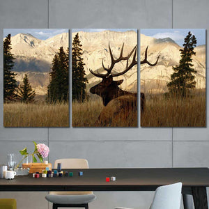 Elk Nature Mountains Framed Canvas Home Decor Wall Art Multiple Choices 1 3 4 5 Panels