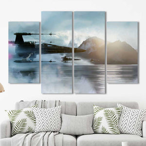 X-Wing Star Wars Framed Canvas Home Decor Wall Art Multiple Choices 1 3 4 5 Panels