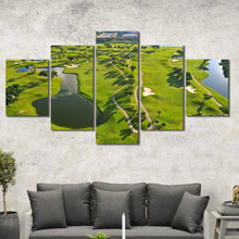 Golf Course Greens Aerial View Framed Canvas Home Decor Wall Art Multiple Choices 1 3 4 5 Panels