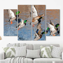 Copy of Ducks Mallard Lake Hunting Framed Canvas Home Decor Wall Art Multiple Choices 1 3 4 5 Panels