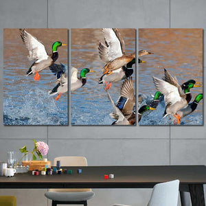 Copy of Ducks Mallard Lake Hunting Framed Canvas Home Decor Wall Art Multiple Choices 1 3 4 5 Panels