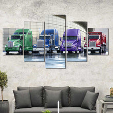 Semi Trucking Over the Road Framed Canvas Home Decor Wall Art Multiple Choices 1 3 4 5 Panels