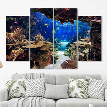 Tropical Fish Coral Reef Ocean Framed Canvas Home Decor Wall Art Multiple Choices 1 3 4 5 Panels