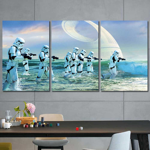 Beach Troopers: Imperial Shore Collection - Framed Canvas Home Decor Wall Art Multiple Choices 1 3 4 5 Panels