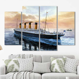 Titanic Boat Ocean Framed Canvas Home Decor Wall Art Multiple Choices 1 3 4 5 Panels