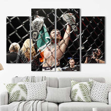 Conor Mcgregor MMA Cage Framed Canvas Home Decor Wall Art Multiple Choices 1 3 4 5 Panels