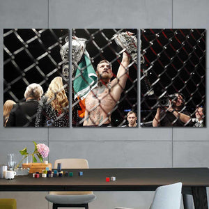Conor Mcgregor MMA Cage Framed Canvas Home Decor Wall Art Multiple Choices 1 3 4 5 Panels