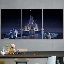 Disney Castle R2D2 BB8 Star Wars Framed Canvas Home Decor Wall Art Multiple Choices 1 3 4 5 Panels