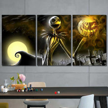 Nightmare Before Christmas Jack Skelton Framed Canvas Home Decor Wall Art Multiple Choices 1 3 4 5 Panels