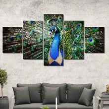 Peacock Color Framed Canvas Home Decor Wall Art Multiple Choices 1 3 4 5 Panels